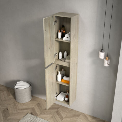 Mobile bagno 140x24x30 cm mobile contenitore con con 2 ante, scomparti interni, bianco compensato per Bagno e lavanderia