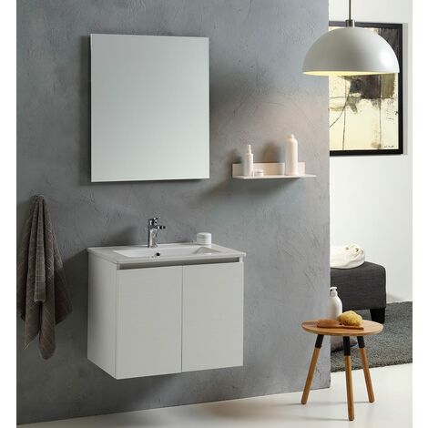 Mobile Bagno 60 Cm Con Due Ante Modello Bianco Foresta  Vinci