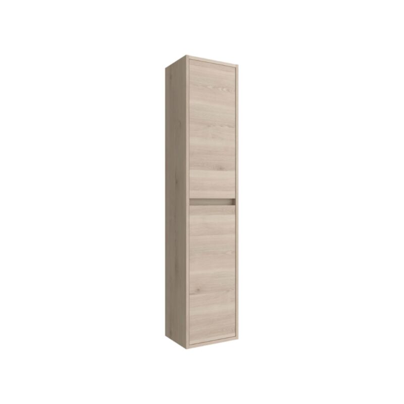 

Mueble de baño suspendido 70 cm de madera Roble caledonia con dos puertas | Con columna