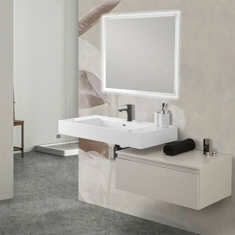 Colonna per mobile bagno Elise 1 cassetto 2 ante L 35 x P 33 x H 190 cm  bianco BADEN HAUS