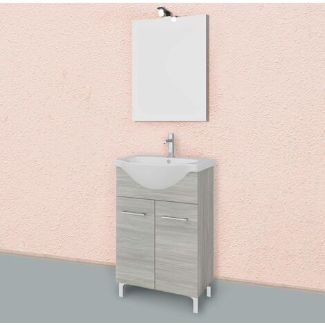 Mobile bagno moderno sospeso Splash in rovere grigio. Mobili Fores