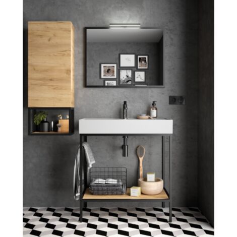 Mobile Da Bagno Composizione Rovere Chiaro 60Cm