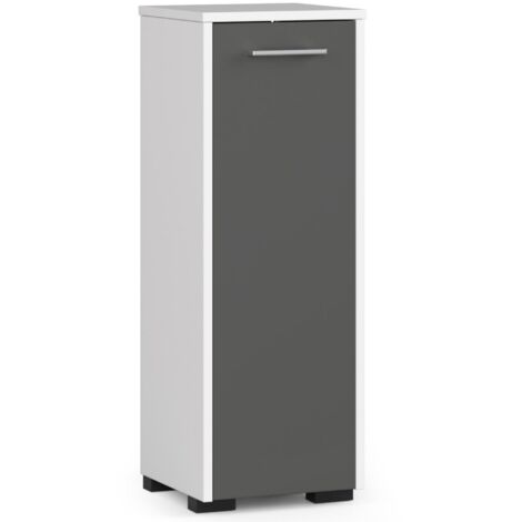 Mobile bagno AKORD Bianca 30 cm 1 anta inserto frontale Grigio Grafite 30x30x85 cm