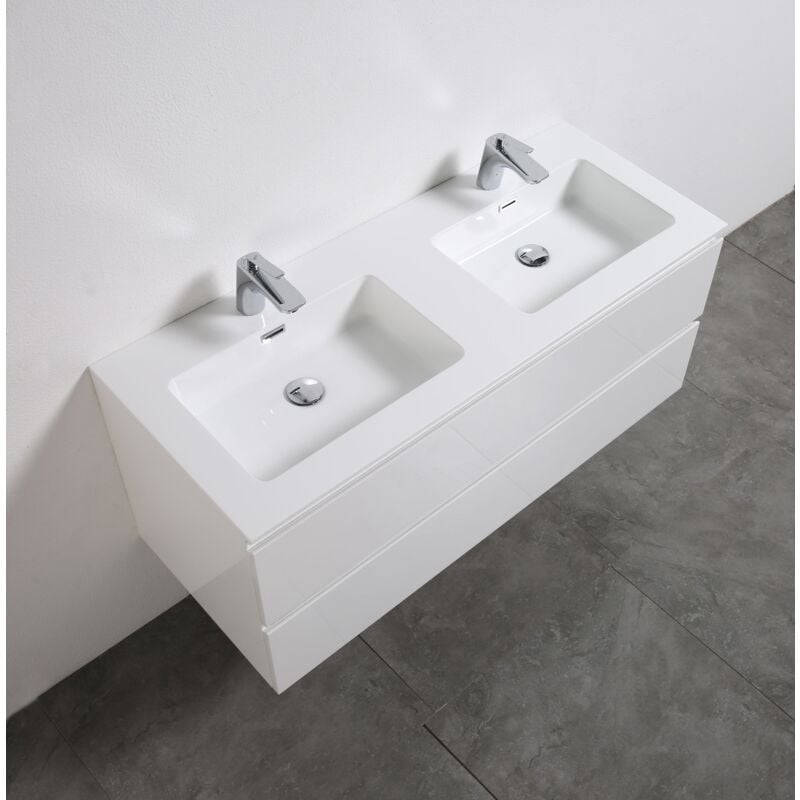 Bernstein - Mobile bagno Alice 1200 bianco brillante - Specchio opzionale Senza specchio, lucido