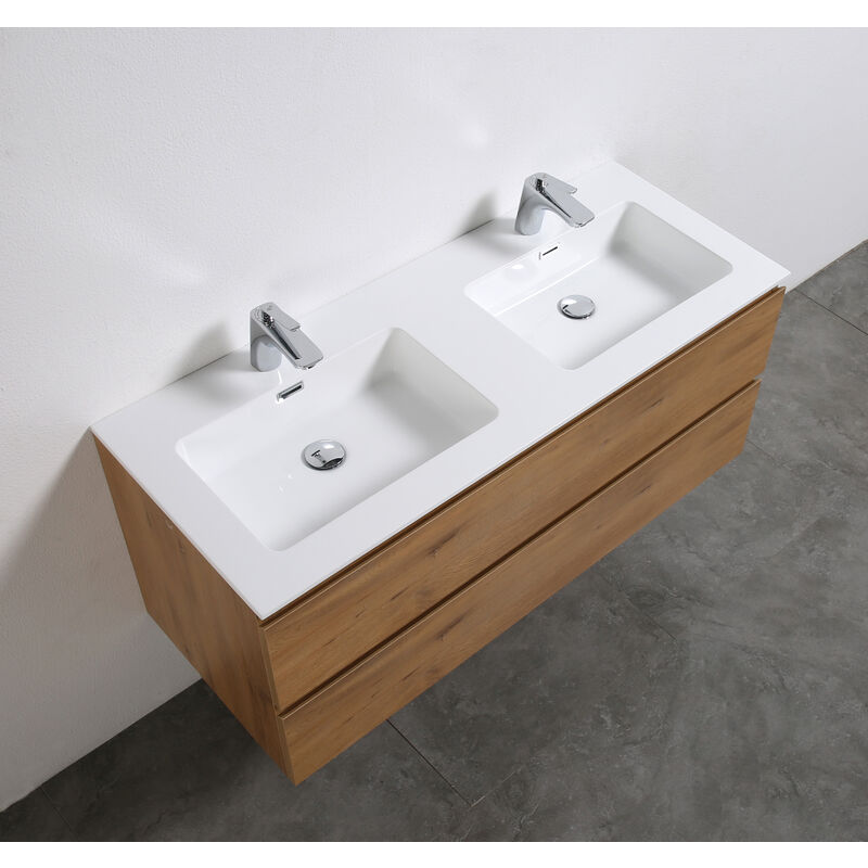 Mobile bagno Alice 1200 rovere brillante - Specchio opzionaleSenza specchio, lucido