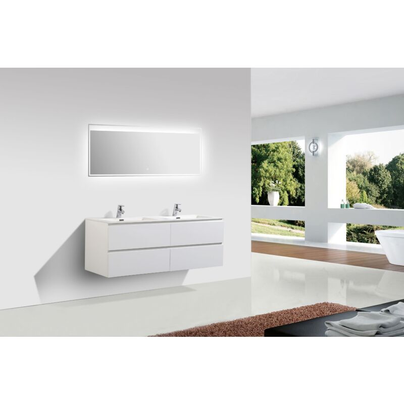 Bernstein - Mobile bagno Alice 1380bianco opaco - Specchio opzionale Senza specchio, lucido