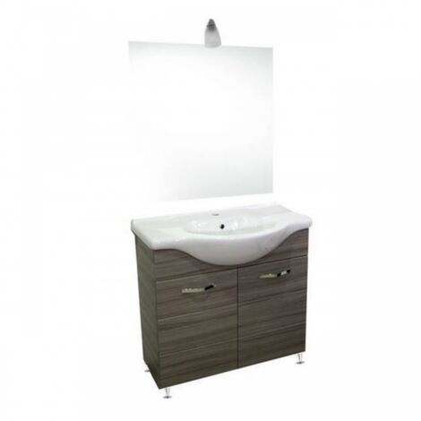 Mobile bagno antonella con lavabo specchio e illuminazione palissandro frassinato - Salone