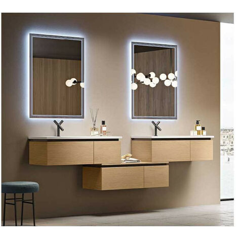 Mobile Bagno Trendy 141 cm 2 Cassetti Lavabo Resina Hide Bianco