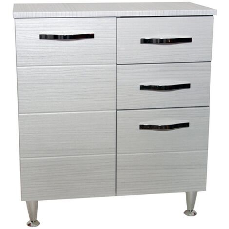 Mobile bagno base antonella 2 ante 2 cassetti 66x33x80h bianco frassinato - Salone