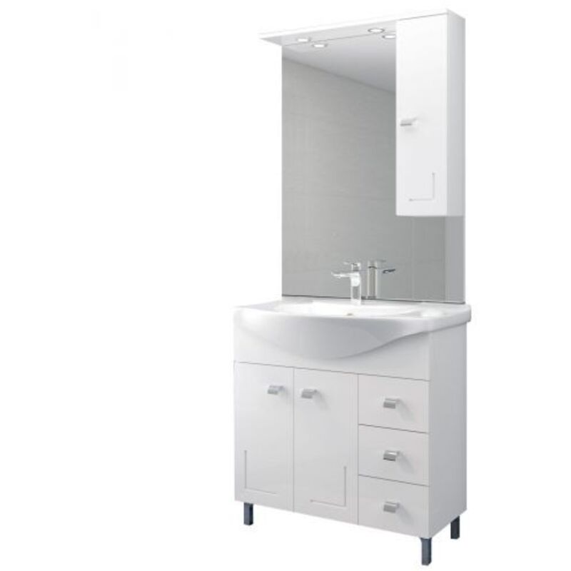 Tuttacasa Mobile Bagno Bianco Eva Cm.85 Completo