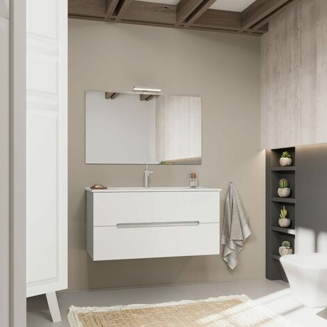 Composizione mobile bagno PERTH 19 bianco opaco 100 cm, TFT