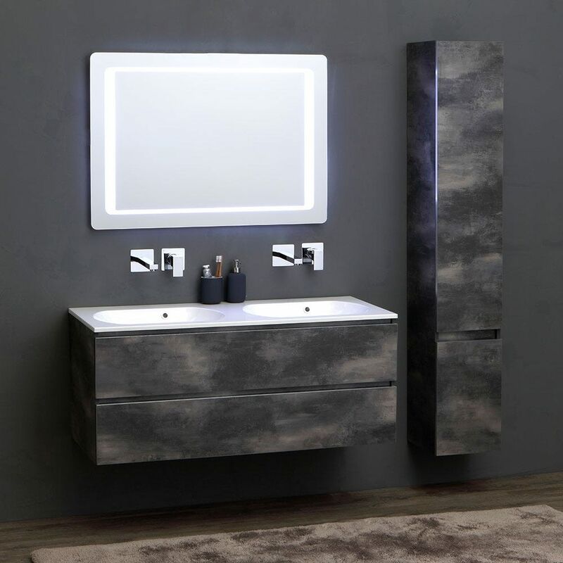 Mobile Bagno Con Doppio Lavabo In Muratura.Mobile Bagno Componibile Con Lavabo Doppio 120 Cm 02010662000132