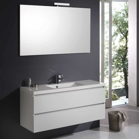 Mobile Bagno Con Cassetti 120 Cm In Bianco Foresta  Manhattan