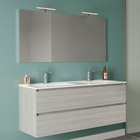 Arredo bagno Taiti 120 cm bianco o nero doppio lavabo in ceramica