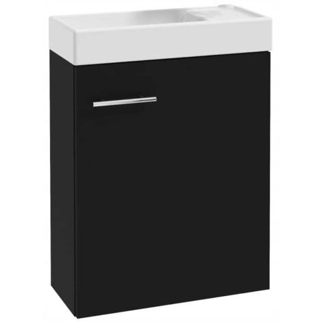 Mobile bagno con lavabo 50x70cm, sospeso, nero, piccolo