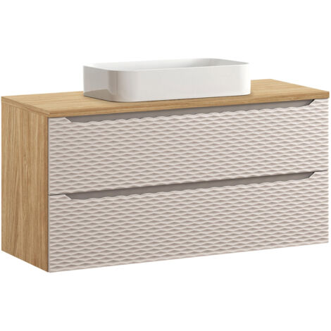 Mobile bagno con lavabo Elora beige e marrone 120cm