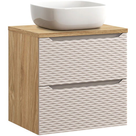 Mobile bagno con lavabo Elora beige e marrone 60cm