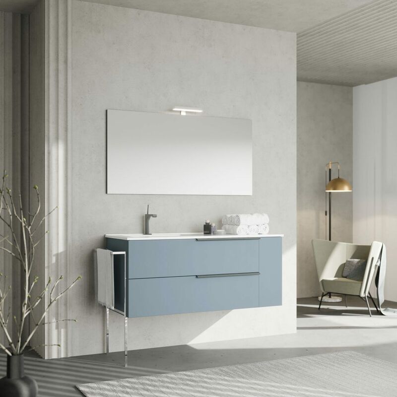 

Kiamami Valentina - MOBILE BAGNO CON LAVABO IN CERAMICA VASCA SINISTRA, 120CM, CELESTE