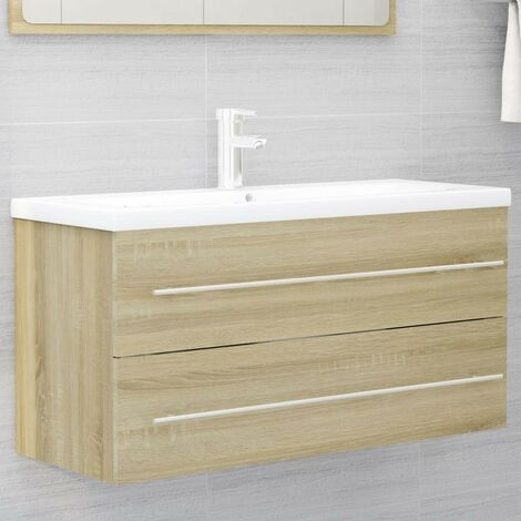 Mobile Bagno con Lavabo Integrato Rovere Sonoma in Truciolato