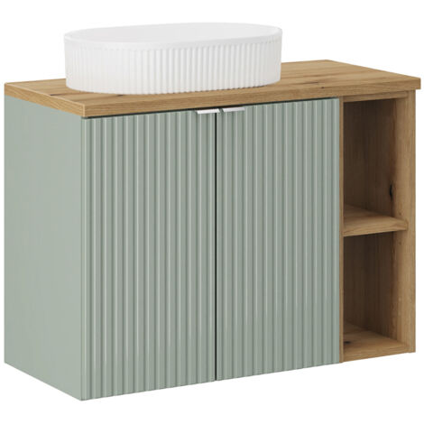 Mobile bagno con lavabo Jade verde e marrone 80cm