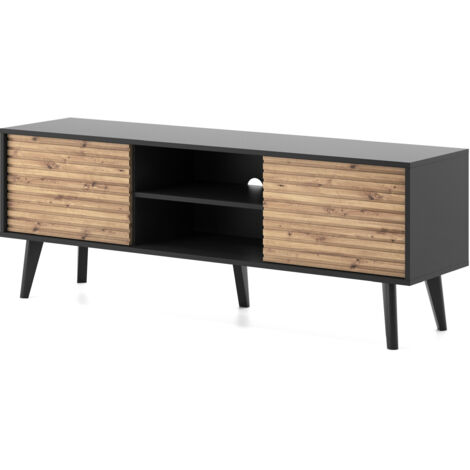 Mobile bagno da 60 cm con piano d'appoggio, frontale scanalato, rovere cremona, 60 × 47 × 60 cm