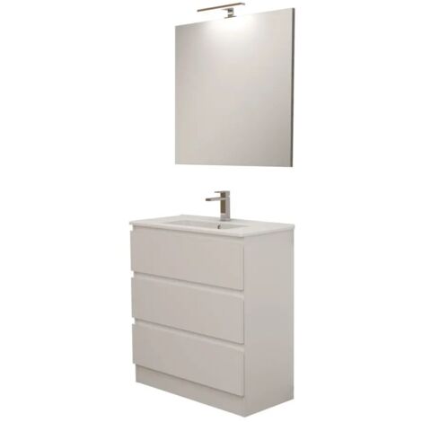 mobile bagno da terra "leonardo" 3 cassetti bianco, 78x39,5x85 cm