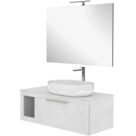 mobile bagno decor bagno "tiziano" colore grigio cielo, 110 cm