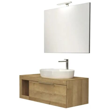 mobile bagno decor bagno "tiziano" colore rovere, 110 cm