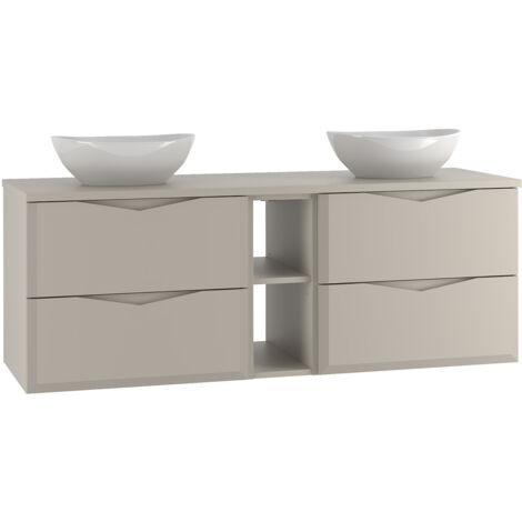 Mobile bagno doppio lavabo Ellie cachemire 140cm