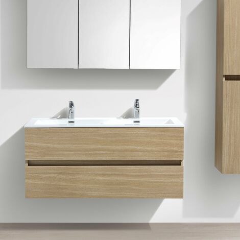 Mobile bagno doppio lavabo SIENA 120 cm - rovere chiaro