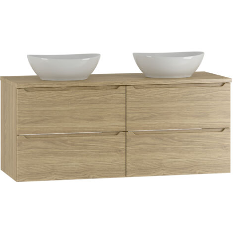 Mobile bagno doppio lavabo Viggo marrone 120cm