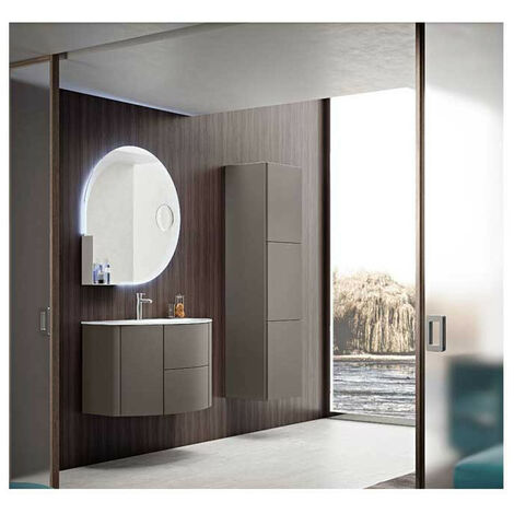 Mobile Bagno Eden120 cm SospesoGrigio Talpa Base 2 cassetti e 2 ante - Lavabo in Resina