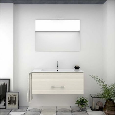 MOBILE BAGNO 60CM COLOR SABBIA, LAVABO E SPECCHIO 60X80