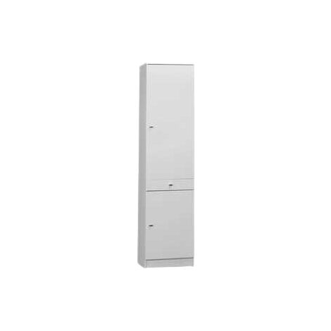 Mobile Bagno in Legno con 2 Ante + 1 Cassetto + 3 Ripiani 46x34xh183 cm Bianco - 452TL
