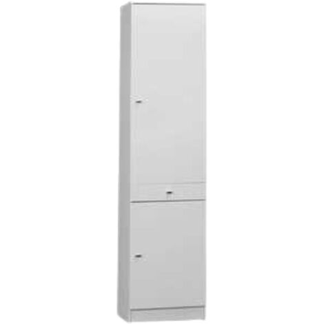 Mobile Bagno in Legno con 2 Ante + 1 Cassetto + 3 Ripiani 46x34xh183 cm Bianco - 452TL