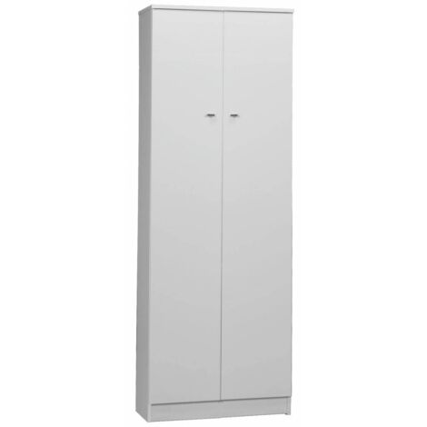 Mobile Bagno in Legno con 2 Ante + 4 ripiani 62x34xh183 cm Bianco - 168TL