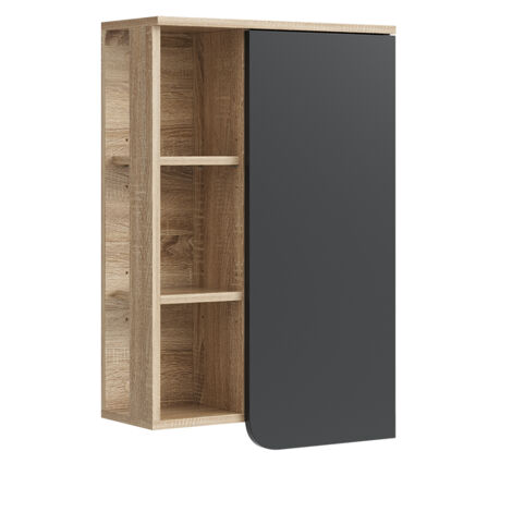 Mobile bagno Karen, Antracite, 50 x 75 cm con porta e vani aperti, Vicco
