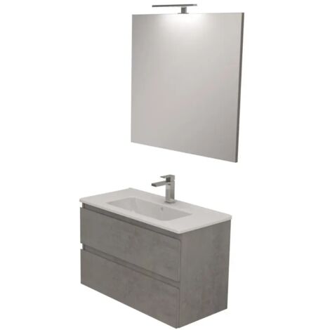 mobile bagno "leonardo" cemento, 80 cm