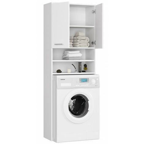 Mobile Bagno, Mobile da Terra, Mobile Bagno Salvaspazio, Armadio Bagno Lavatrice, Mobile Multiuso, Mobile, Armadietto Bagno 64 x 180 x 31