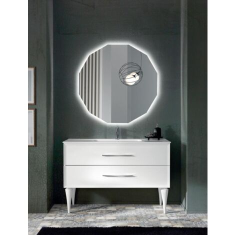 Mobile bagno moderno 120 cm - Bianco Opaco - 2 cassetti - Lavabo - CLASSIC