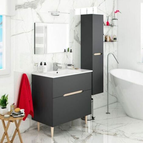MIROYTENGO Mobile bagno moderno Denver con cassettone antracite e