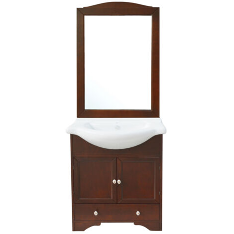 Mobile bagno monique con lavello integrato e specchio 75 cm 75