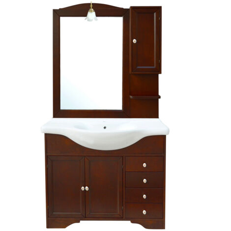 MOBILE BAGNO MONIQUE CON LAVELLO INTEGRATO E SPECCHIO 85 Misura: cm 85