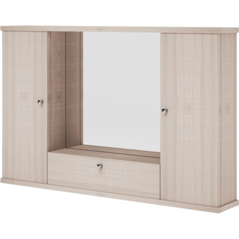 Mobile bagno olmo 2 ante con specchio e luce. Pensile