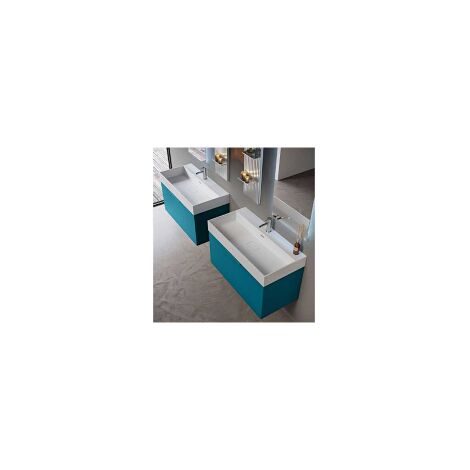 Mobile Bagno PREMIUM - Bianco Opaco - da 70 cm - Made in Italy -  Lavabo Consolle In Resina