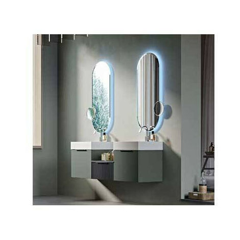 Mobile Bagno PREMIUM - Verde Opaco - da 50 cm - Made in Italy -  Lavabo Consolle In Resina