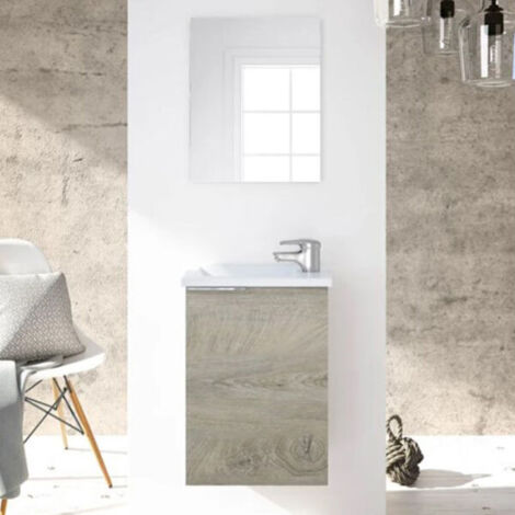 Mobile bagno rovere con un ripiano interno. Mobili bagno