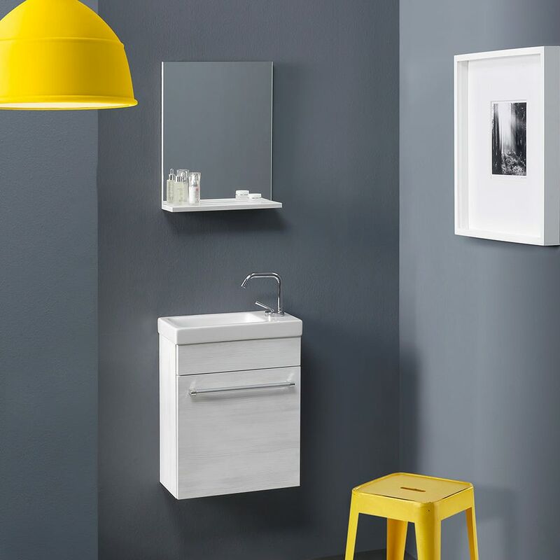 Mobile Bagno Salva Spazio 42 X 55,60 Cm In Quercia Bianco Smart