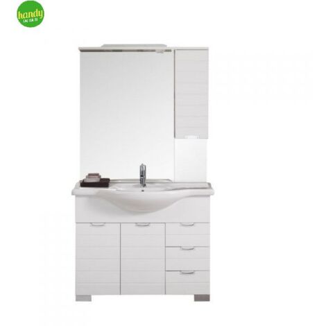 Mobile bagno SaviniDue Rigo con pensile 85 x 50 x 210 Cm Bianco Lucido