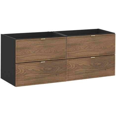 Mobile bagno senza lavabo Elena marrone e nero 120cm